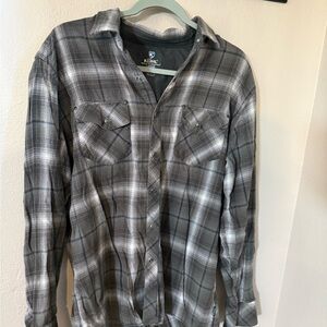Kuhl Charcoal Plaid Casual Button Down Shirt